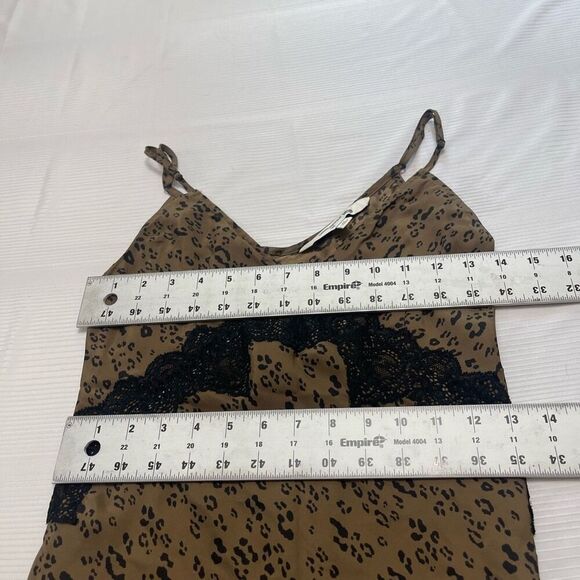 Carine Roitfeld Paris x Uniqlo Brown Black Leopard Lace Silk Tank Top Size XS - Picture 3 of 6